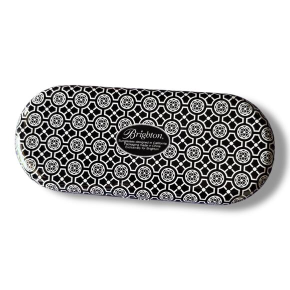 Brighton Sunglasses Metal Case B/W 6" Collectors EyeGlasses Authentic Tin - Picture 6 of 6